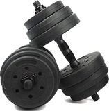 Fitby Dumbells 20 KG - Verstelbare Gewichten voor Krachttraining - Halterset voor Home Gym - Dumbellset van Kunststof - Zwart