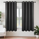 Joydeco Gordijnen 160 inch lengte voor kamer verduisterende grijze gordijnen, verduisterende gordijnen 63 inch lengte voor slaapkamer woonkamer, grijze korte doorvoertule raamgordijnen