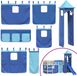 vidaXL Gordijnen voor hoogslaper met toren polyester blauw