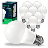 V-TAC 10 x ledlampen met E27-fitting, 8,5 W (komt overeen met 60 W), A60-806 lumen, 4000 K, neutraal wit