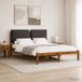 vidaXL Bedframe met gestoffeerd hoofdbord Naturel en donkergrijs