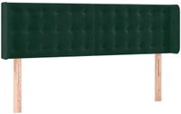 vidaXL Hoofdbord met randen 147x16x78/88 cm fluweel donkergroen