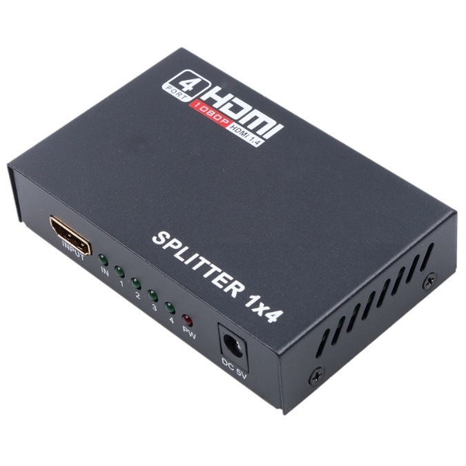 Coretek HDMI splitter 1 naar 4 met voedingsadapter Full HD