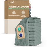 Laleni Hydrofiele Doeken - 100% Katoen - Mousseline - 70x70cm - Lichtgroen - Set van 20