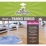 La Briantina Bingo 2-in-1 vloerreinigingsdoek van microvezel en katoen, 3-voudig, reinigt en glanzend, voor alle vloeren, herbruikbaar, 50 x 45 cm