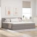 Maison Exclusive - Lit LED avec rangement et matelas, couleur taupe, 200 x 200 cm, avec revêtement en tissu