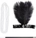 Widmann W WIDMANN MILANO Party Fashion 95716 - verkleedset Charleston, hoofdband, parelketting, sigarettenhouder, jaren 20-kostuum, flapper