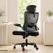 Marsail Bureaustoel, ergonomische bureaustoel met verstelbare lendensteun, hoofdsteun en armleuning, hoogteverstelling en kantelfunctie, zwart