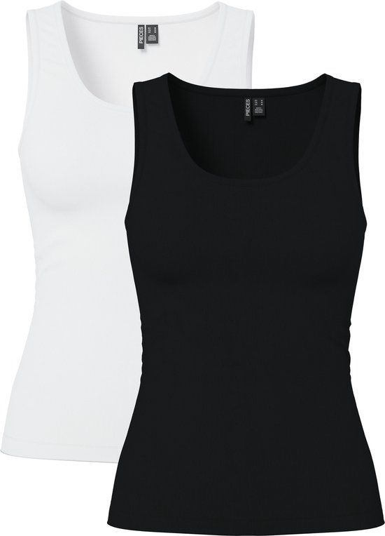 Pieces Tanktop PCAMELIA 2-PACK Zwart XS