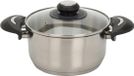 Casserole en acier inoxydable sans marque avec couvercle en verre, 2,1 L / 18 x 14 cm, casserole universelle avec poignées, poêle pour nouilles, soupes, sauces, pommes de terre, pour toutes les sources de chaleur, lavable au lave-vaisselle