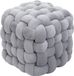 MCW Mendler Poef MCW-Q48, Zitpoef, Ottomaan, Gestoffeerde Poef, Knooppoef, Fluweel (220 g/m²) 39 cm ~ Donkergrijs