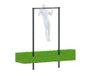 QLS Rack de musculation, station de musculation, appareil d'entraînement pour fitness de rue, banc à lombaires, adapté pour l'extérieur, 145 cm, modèle 5819