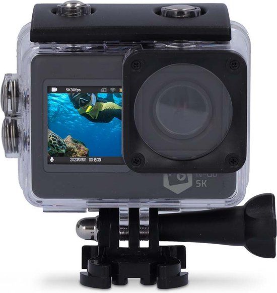 Nedis Action Cam - 5K - 16MP - Dubbel scherm - Waterbestendig - Zwart