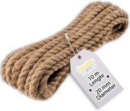Creative Deco Jute Touw Koord – 10m, 20mm Dik – Sterk