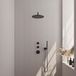 Brauer Black Edition Thermostatische Regendoucheset Inbouw - Hoofddouche 30 cm - Gebogen Wandarm - Handdouche Staaf - Doucheslang - Wandaansluitbocht - Mat Zwart