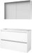 Basic Line Comfort 39 Badkamermeubelset - Ondiep - 100 x 39 cm - Greeploos - 2 Lades - Acryl Wastafel - 1 Kraangat - Spiegelkast - Ice White
