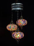 Merkloos Turkse Lamp - Hanglamp - Mozaïek Lamp - Marokkaanse Lamp - Oosters Lamp - Authentiek - Handgemaakt - Kroonluchter - Multicolour mix - 3 bollen