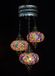 Merkloos Turkse Lamp - Hanglamp - Mozaïek Lamp - Marokkaanse Lamp - Oosters Lamp - Authentiek - Handgemaakt - Kroonluchter - Multicolour mix - 3 bollen