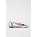 Moschino Ballerine en cuir de chèvre Argent Taille : 38
