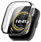 Wigento Amazfit Kunststof beschermhoes voor Amazfit Bip 5 smartwatch met beschermend glas, transparant