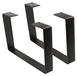 Set de 2 pieds de table en forme de U 10 pouces noir