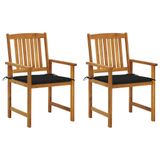 VidaXL Tuinstoelen 4 stuks met kussens massief acaciahout
