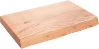 vidaXL Wastafelblad 60x40x(2-6) cm behandeld massief eikenhout lichtbruin