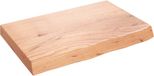 vidaXL Wastafelblad 60x40x(2-6) cm behandeld massief eikenhout lichtbruin