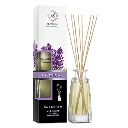 AROMATIKA trust the power of nature AROMATIKA Aroma Diffuser met Essentiële Olie van Lavendel 100ml - 8 Rotanstokjes