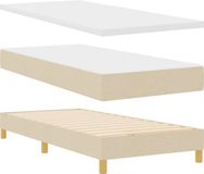 vidaXL Boxspringbed met hoofdeinde Crème 190 x 90 cm Stof