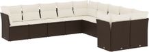 vidaXL Loungeset met kussens, polyrattan, bruin