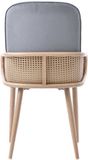 Merkloos Corvance B.V. Eetkamerstoel – Set van 2 – Velvet – Rotan Design – Grijs