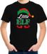 Bellatio Decorations Little elf Kerst t-shirt - zwart - kinderen - Kerstkleding / Kerst outfit 104/110