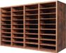 Organisateur de littérature sans marque – Boîte aux lettres de bureau avec 36 compartiments et étagères amovibles – Trieur de courrier en bois marron foncé pour bureau, maison et salle de classe