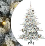 vidaXL - Kunstmatige - Hinged - Kerstboom - Wit - 150 - cm - PVC - en - Staal