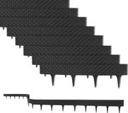 BigDean 12,8 meter grasmaatrand met 16 elementen van 80 cm - Flexibel kunststof in rieten design - Tuinrand, borderafscheiding, borderpalen - 9,5 cm hoog
