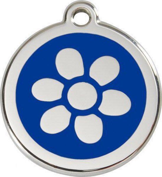 Red Dingo Hondenpenning 38 mm bloem donkerblauw