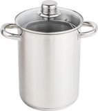 Haushalt RVS Aspergepan met Glazen Deksel - RVS - 21 cm - 4 Liter - Ook Inductie
