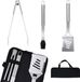 Sans marque Accessoires de barbecue, acier inoxydable, ustensiles de barbecue de haute qualité, avec étui de rangement portable, ensemble d'outils de barbecue parfait pour hommes, avec thermomètre à viande, cadeau