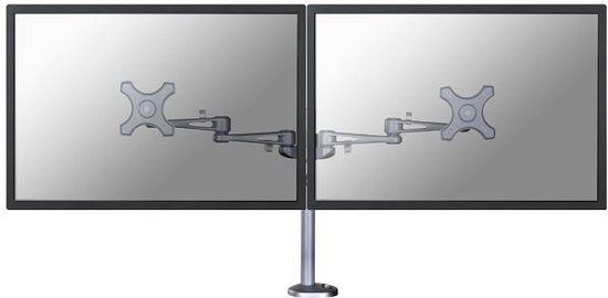 Neomounts FPMA-D935DG Monitor Arm for 2 Flat Screens up to 27" - Silver