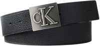 Calvin Klein Riem Mannen Leer Zwart/Antiek Zilver