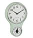 TFA Dostmann TFA Keuken wandklok - retro design met timer/kookwekker - mintgroen - H30 cm - kunststof
