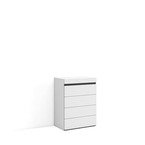 Skraut Home - Dressoir - 4 lades - 57x75x35 cm - Wit en Zwart