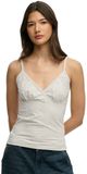 Superdry Athletic Essential Lace Trim Mouwloos T-shirt Grijs XL Vrouw