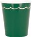 PARTYPRO - 8 gobelets en carton cannelé verts et dorés 200 ml pour Noël