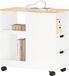 SoBuy FBT130-WN Support imprimante sur roulettes, meuble imprimante mobile et table d'appoint pour bureau et bureau à domicile, avec tiroirs et compartiments, 60 x 30 x 60 cm (l x P x H)