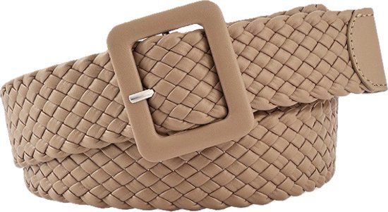 Fayé Gevlochten Riem - Beige - 105 x 4 cm - Imitatieleer - Dames