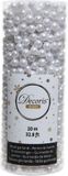 Decoris kerstslinger - 10 meter - 0,8cm kralen - Wit