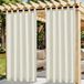 Omgoods - Rideaux d'extérieur résistants aux intempéries - Set de 2 en beige pour terrasse et balcon (132 x 215 cm)