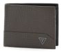 GUESS Leren Portemonnee Torino Bifold Double Wallet Dark Brown Donkerbruin